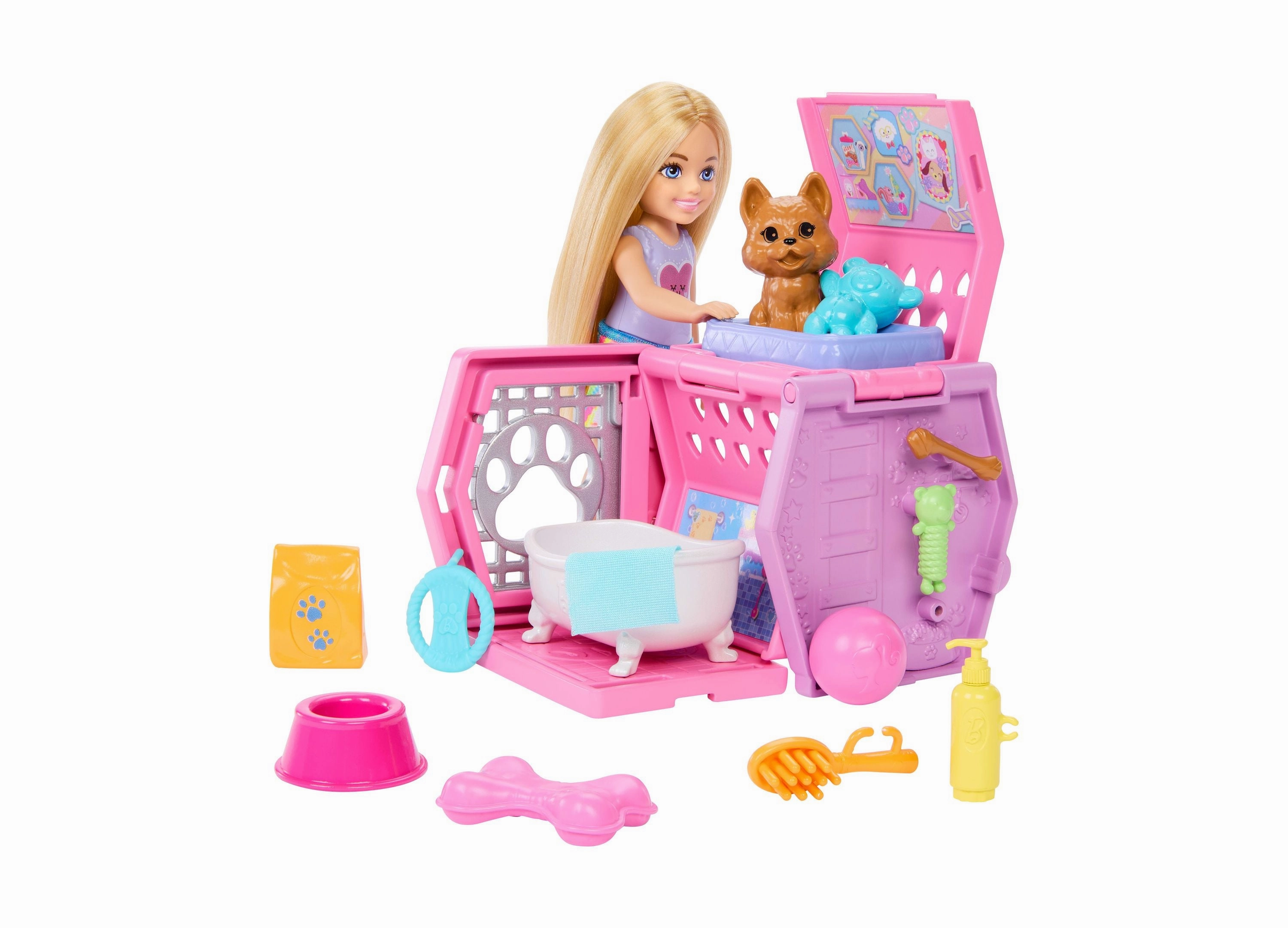 Barbie Chelsea Puppy Playset with Transformative Carrier and Doll