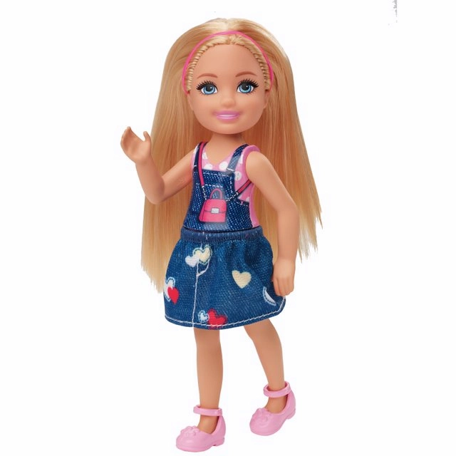 Barbie Club Chelsea Doll Hearts Denim Skirt