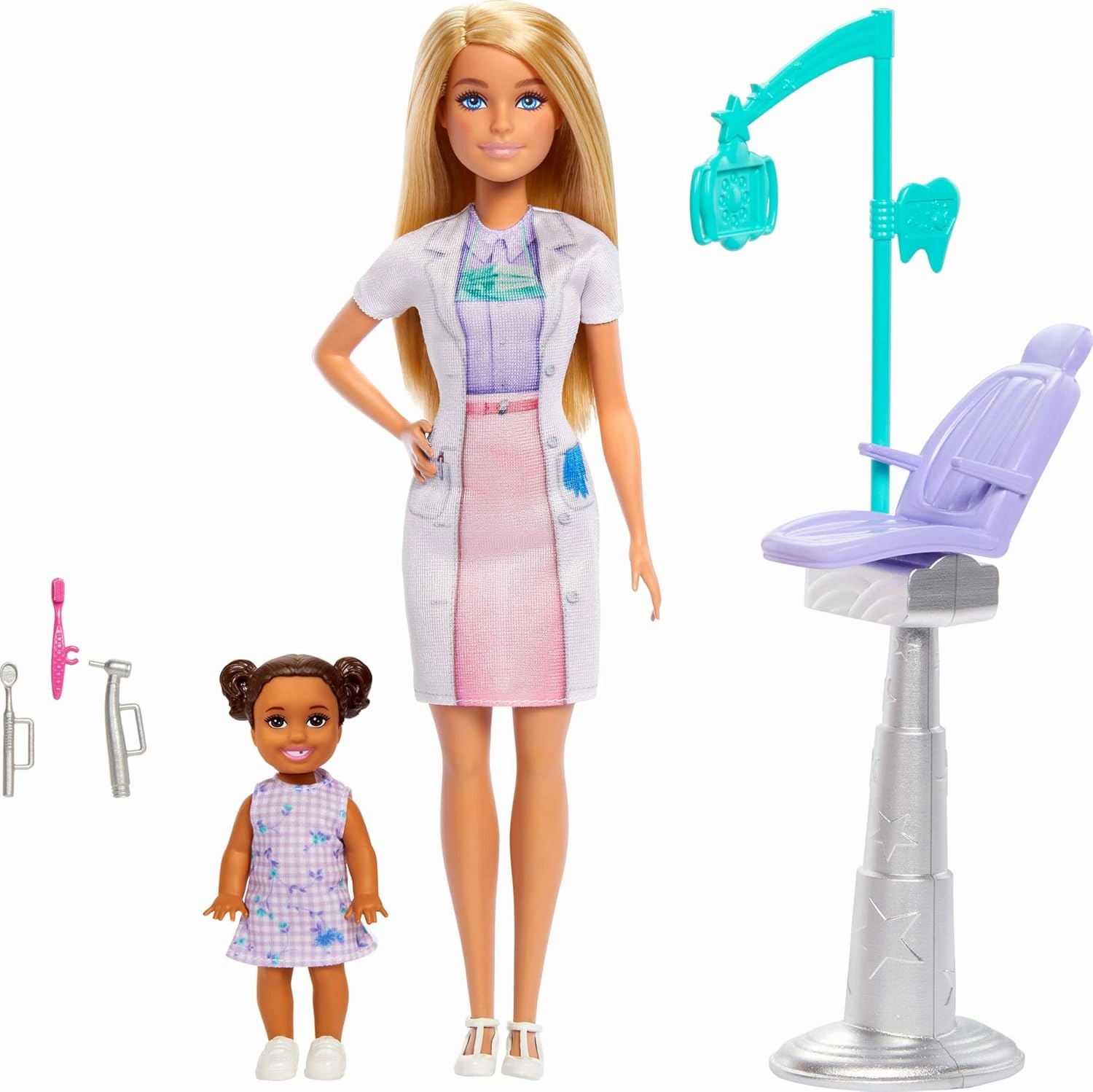 Barbie Dentist Doll With Blonde Fashion Doll, 1 Kid Doll, Medical Doctor Furniture & Accessories For Kids Ages 3 