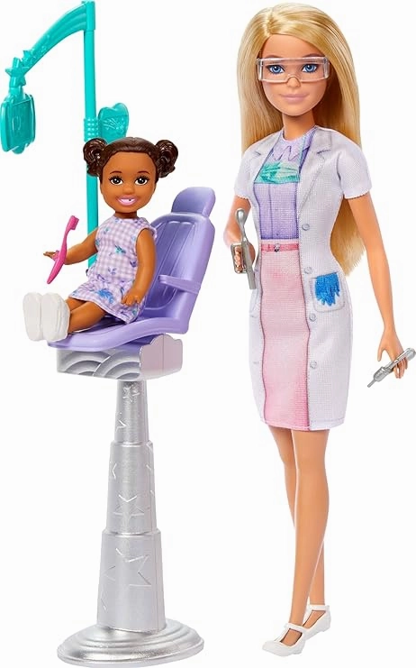 Barbie Dentist Doll With Blonde Fashion Doll, 1 Kid Doll, Medical Doctor Furniture & Accessories For Kids Ages 3 