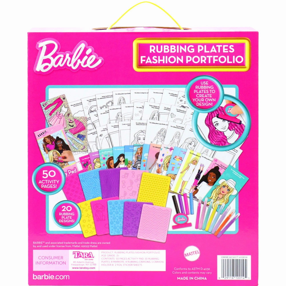 Barbie Fashion Creation Portfolio with Rubbing Plates by Tara Toy - Design & Customize Outfits