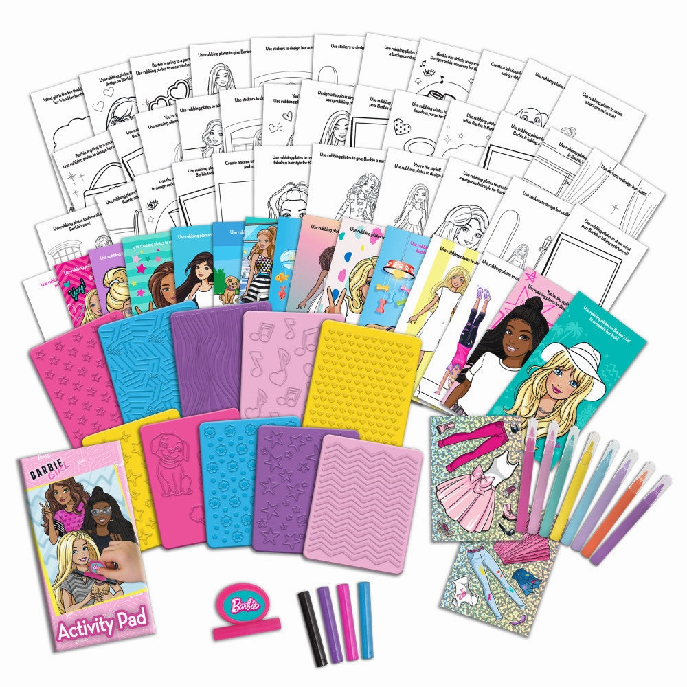 Barbie Fashion Creation Portfolio with Rubbing Plates by Tara Toy - Design & Customize Outfits
