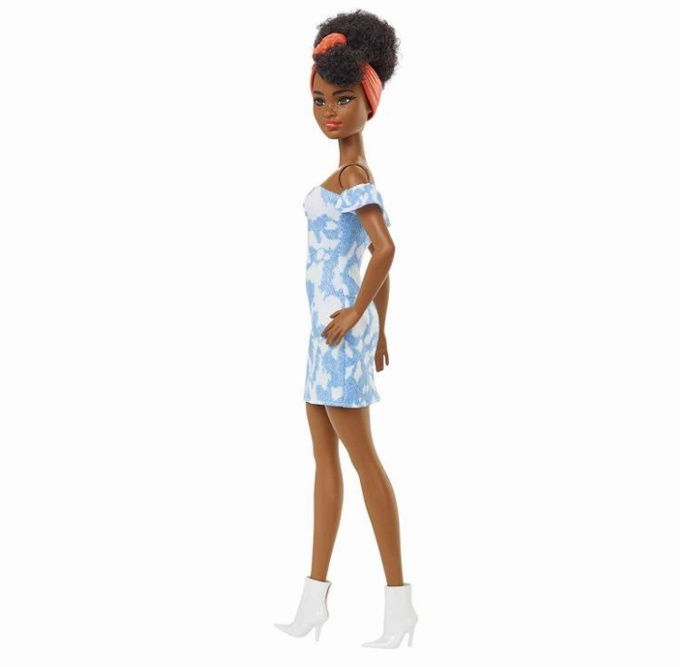 Barbie Fashionista Doll - 185 Off-Shoulder Bleached Denim Dress