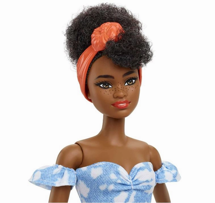 Barbie Fashionista Doll - 185 Off-Shoulder Bleached Denim Dress