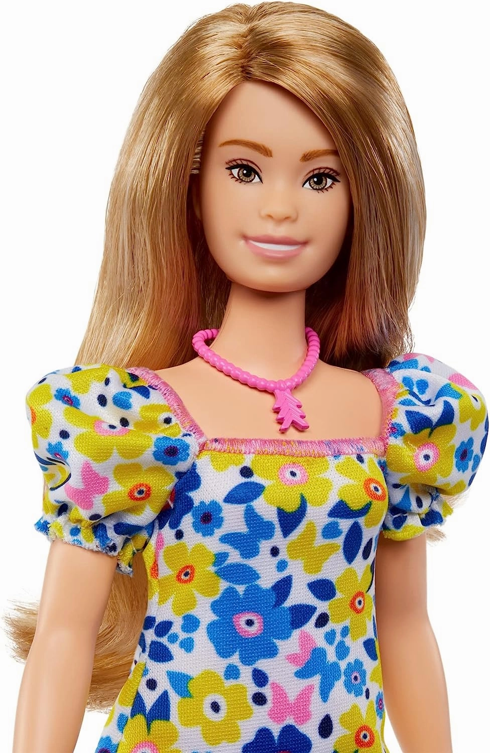 Barbie Fashionistas Doll with Down Syndrome Wearing Floral Dress #208 for Kids Ages 3  (HJT05)
