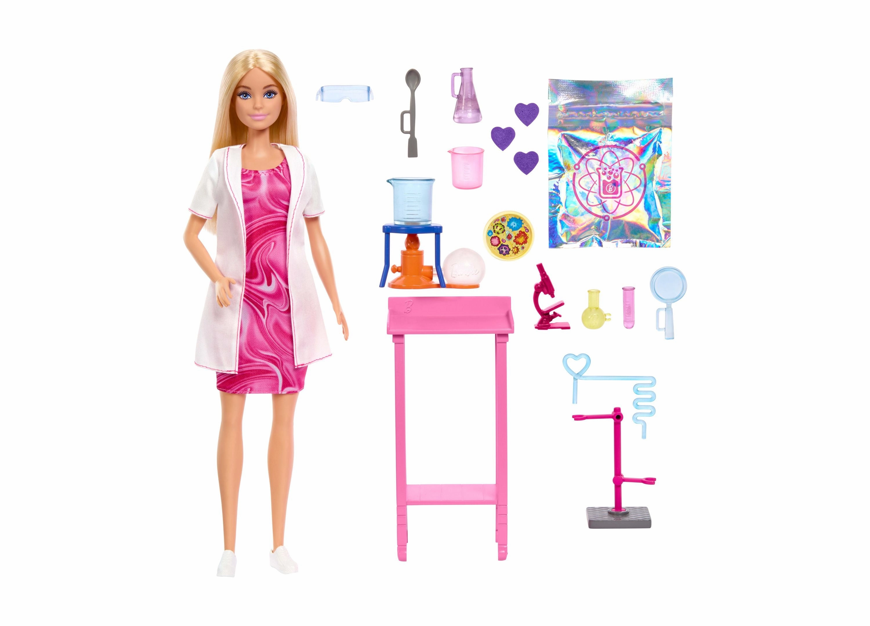 Barbie Scientist Doll with Lab Accessories and Color-Change Features