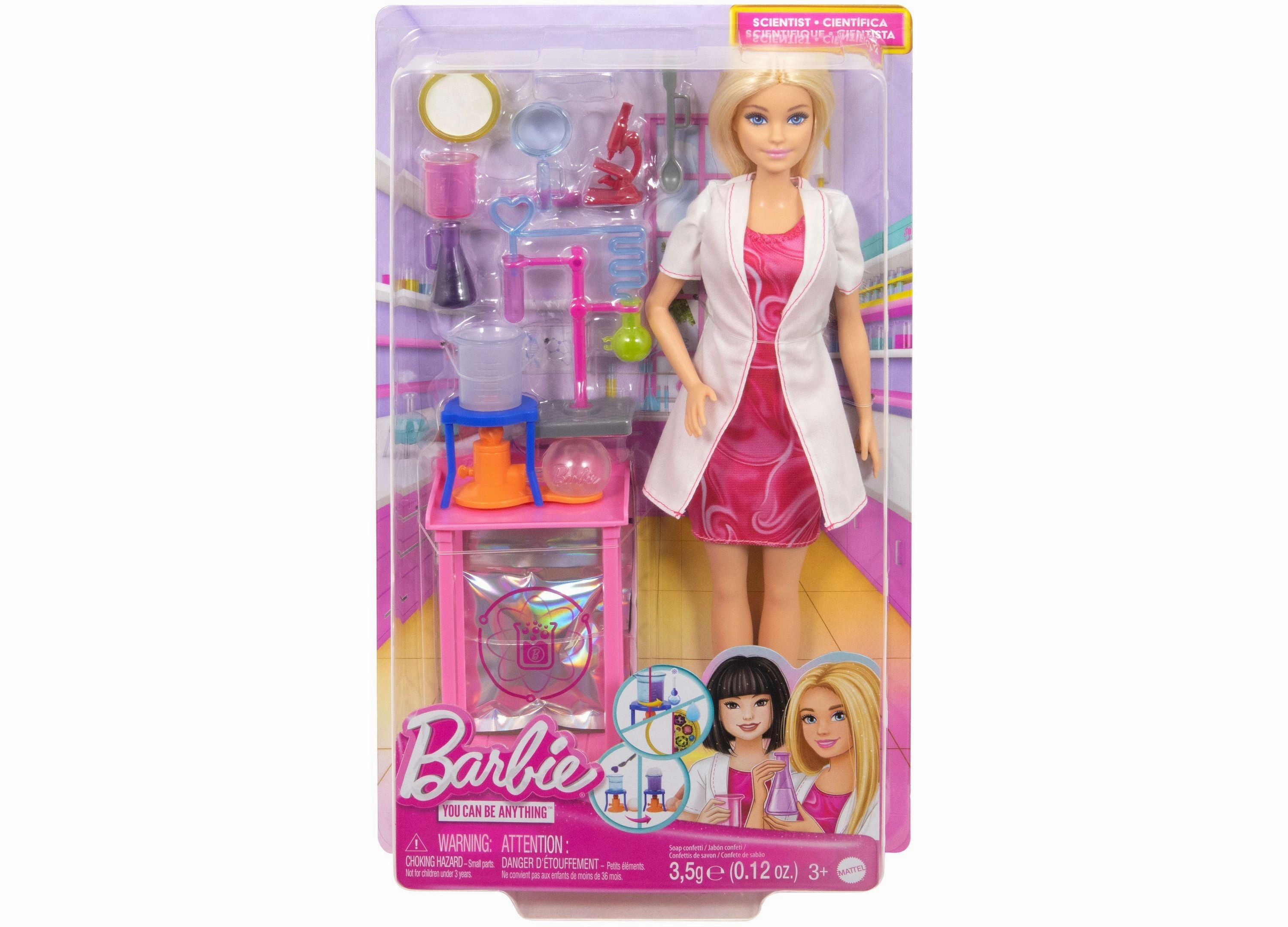 Barbie Scientist Doll with Lab Accessories and Color-Change Features