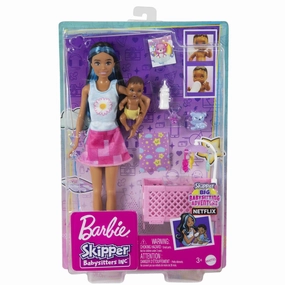 Barbie Skipper Babysitters Inc. Doll & Accessory - Blue/Black Hair & Crib