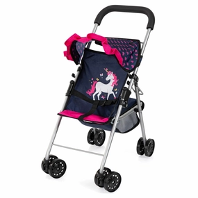 Bayer Design Dolls: Buggy Stroller with Unicorn Design, Blue and Pink Hearts, Ages 3 