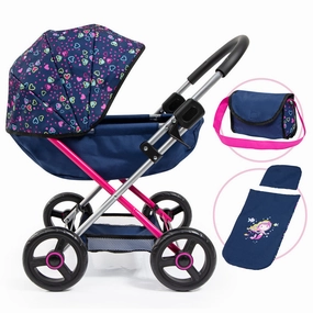 Bayer Design Dolls: Pram Cosy with Blanket and Pillow - Blue, Pink, Hearts