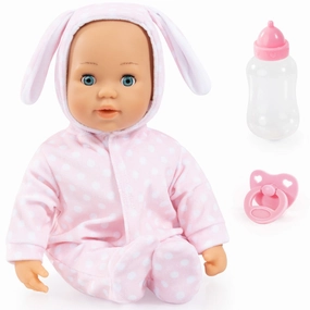 Bayer First Words Baby 15" Doll - Anna in Pink Bunny Outfit with 24 Sounds