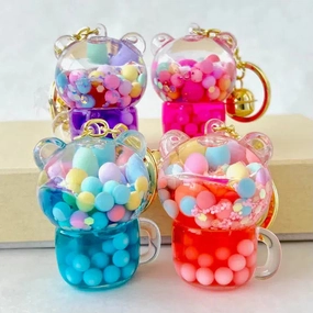 Bear Tea Cup Floaty Keycharm