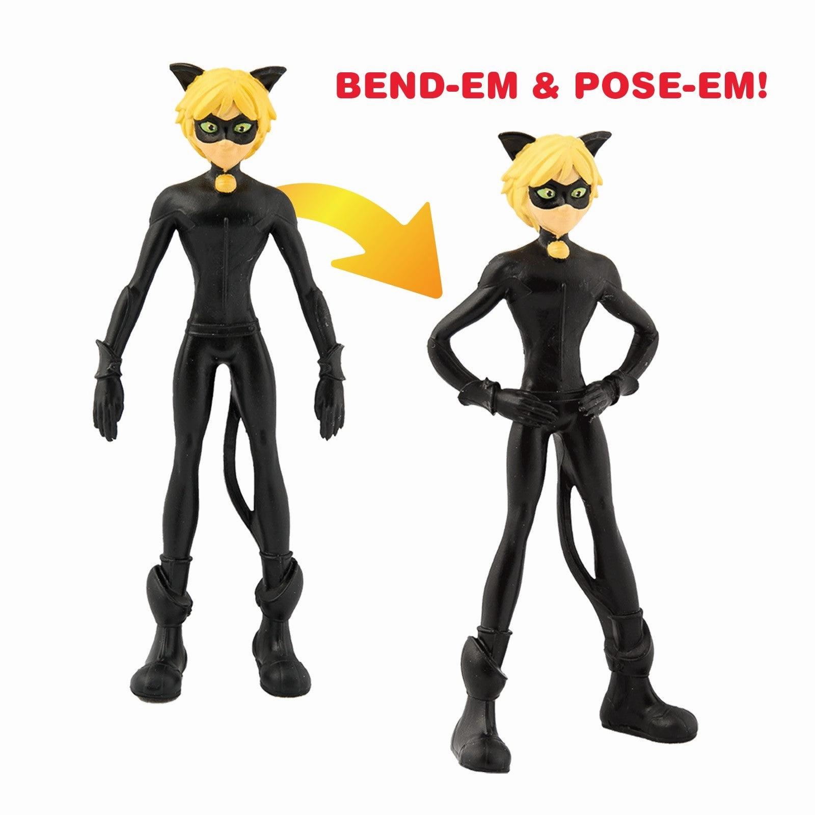 BEND-EMS Miraculous Cat Noir Flexible Action Figure