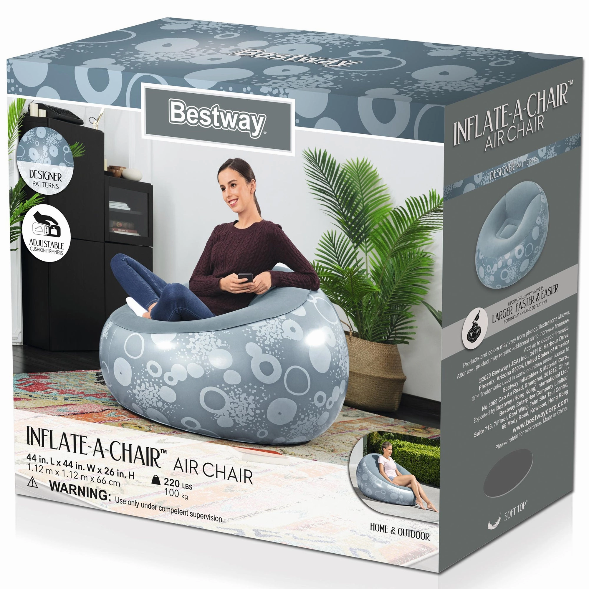 Bestway Inflate-A-Chair  Vibrant Inflatable Air Chair for Indoor/Outdoor Use