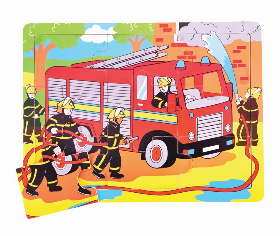 Big Jigs 9 Piece Tray Puzzle Fire Engine