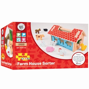 Bigjigs Baby Farm House Sorter - Educational Wooden Toy