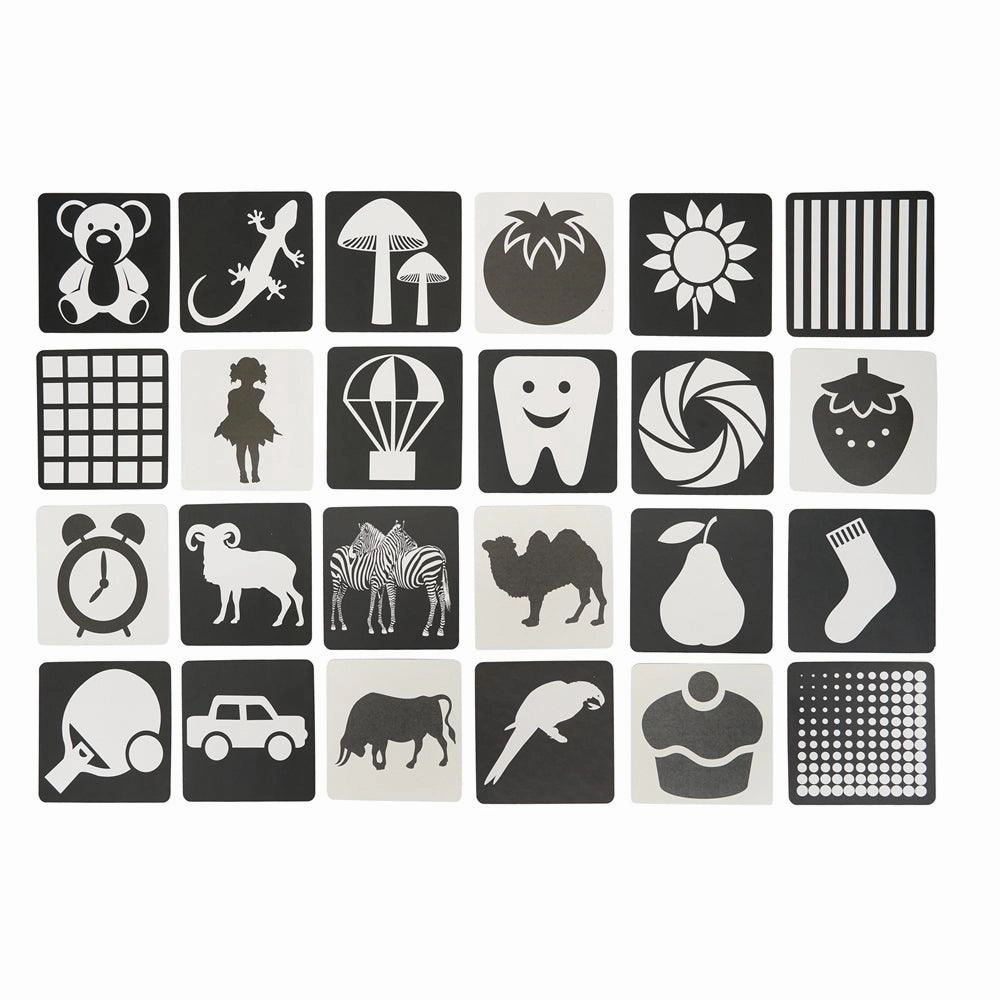Black and White Flash Cards for Infants - 24 Cards
