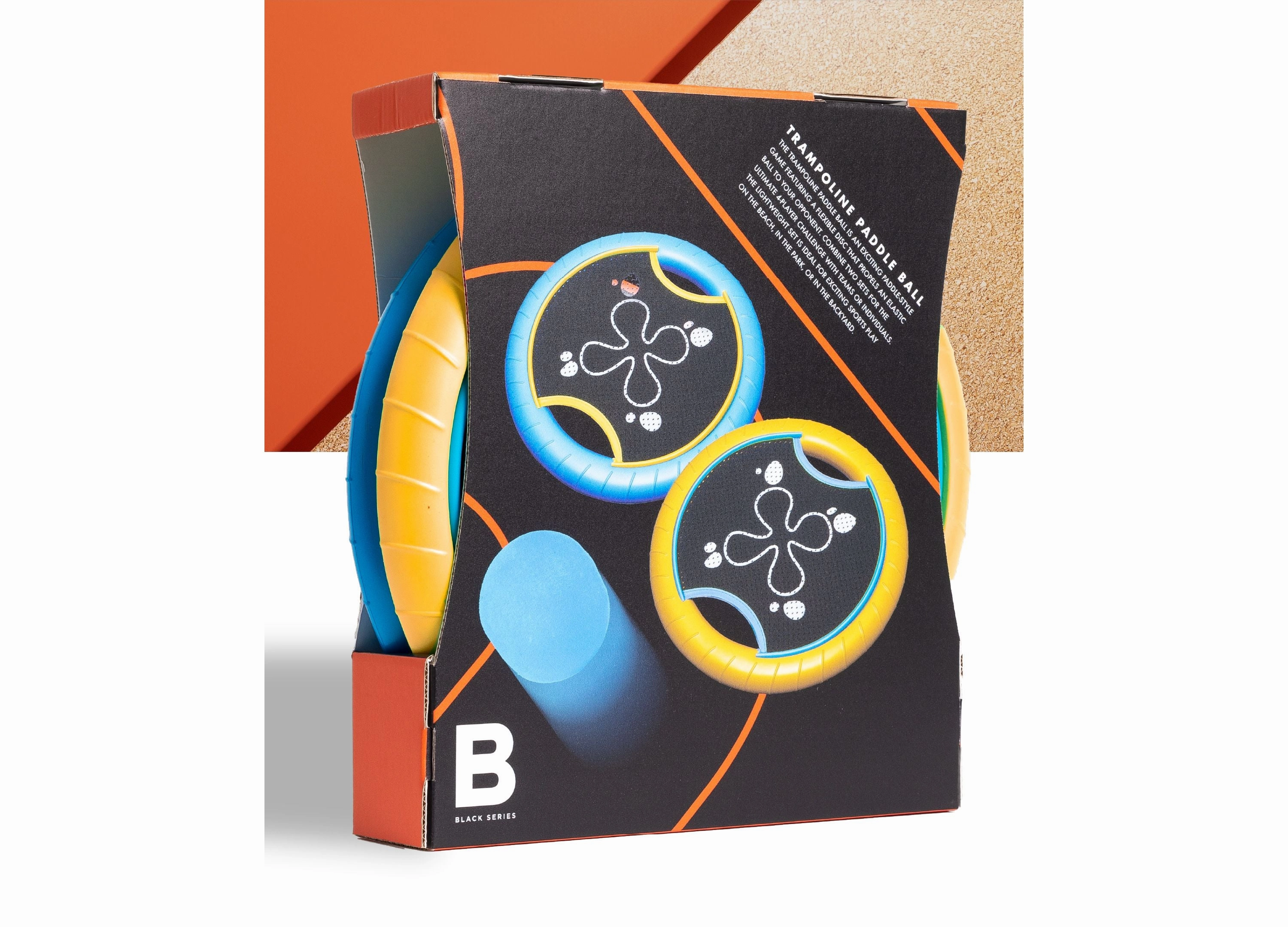 Black Series Trampoline Paddle and Flying Disc Set - Versatile Outdoor Sports Fun