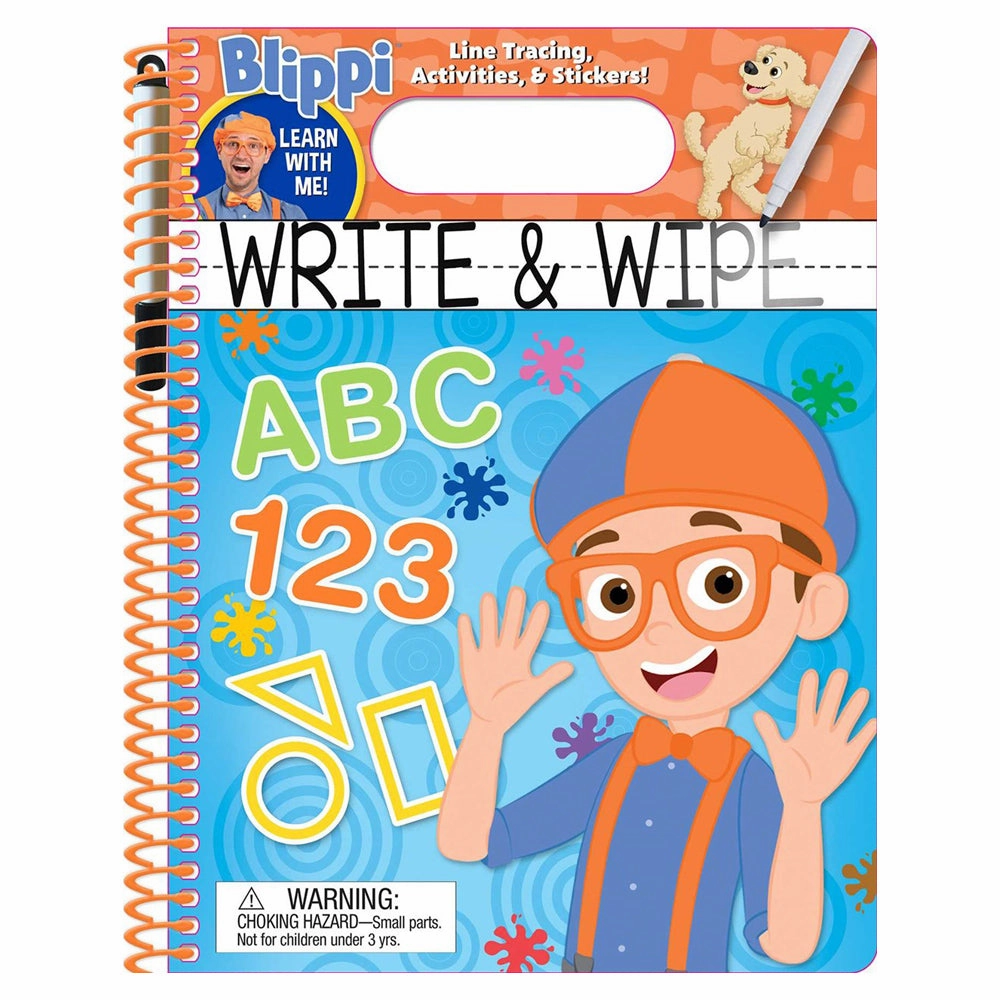 Blippi Write and Wipe Learning Activity Book - Educational Toy