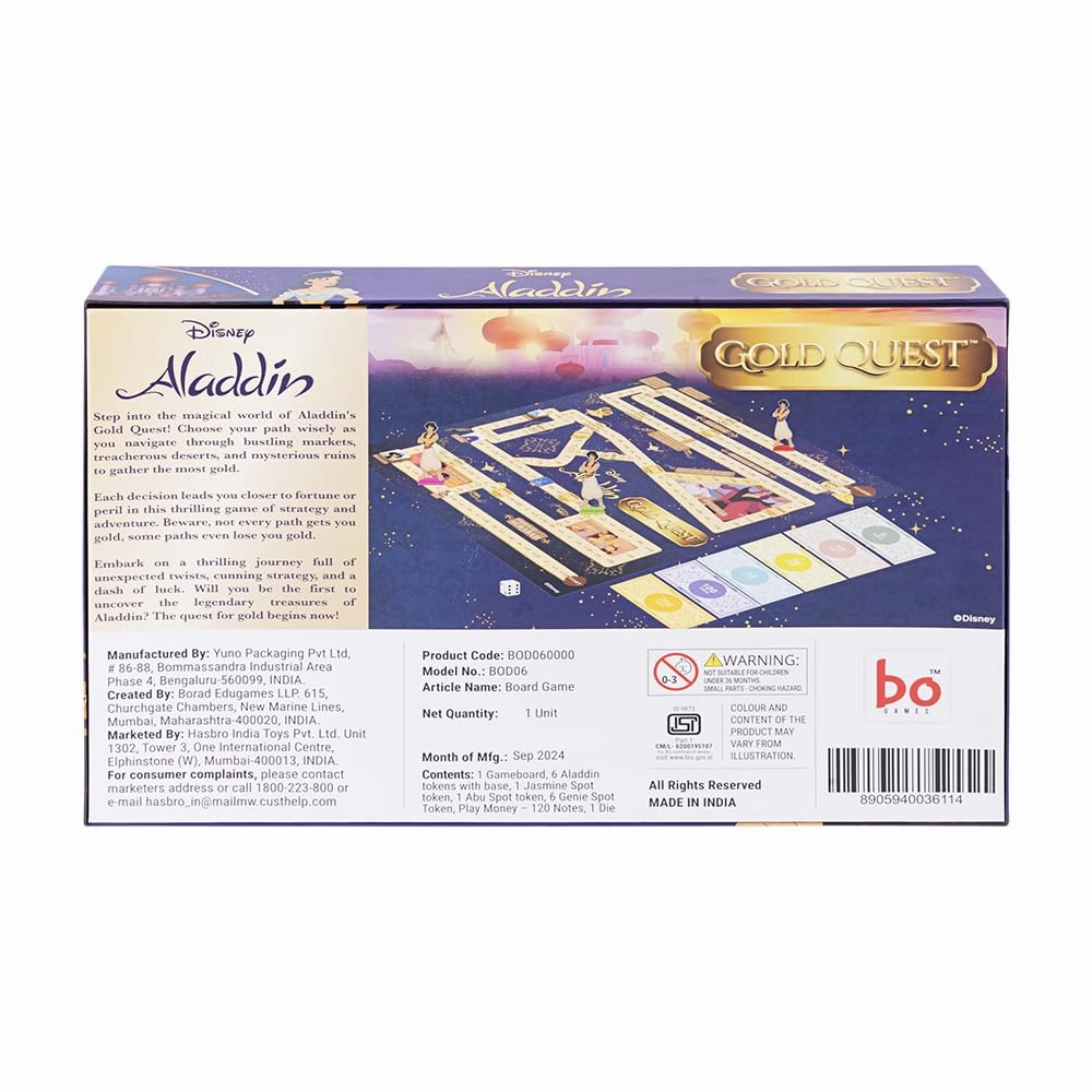 BO Games Gold Quest, Aladdin | Adventure with Disney's Aladdin, Where Treasures Await The Brave. | Ages 6 and Up
