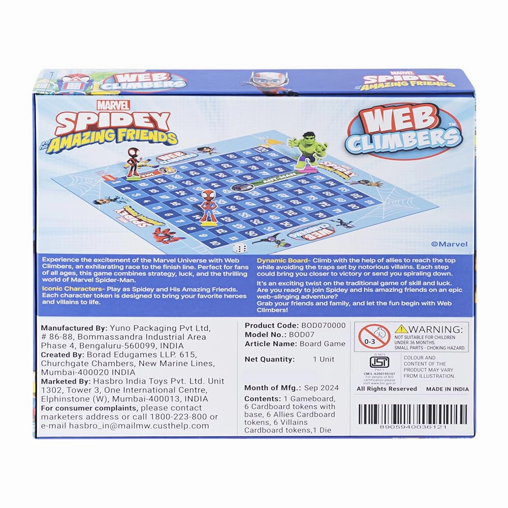BO Games Marvel Spidey and His Amazing Friends Activity board games Ages 3 and Up