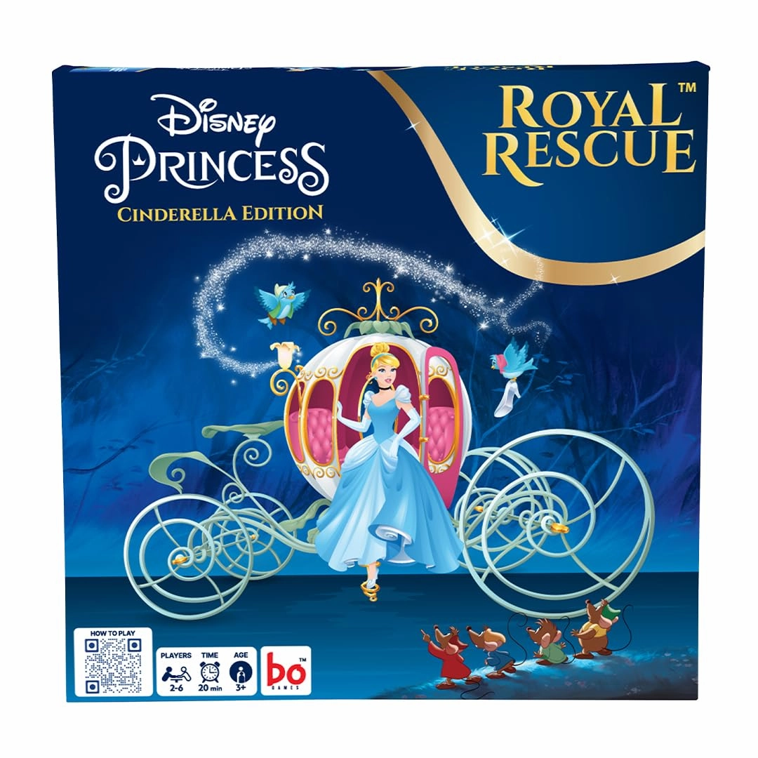 BO Games Royal Rescue, Cinderella Edition | Roll The Die: Fun Board Game with Cards and Riddles for Kids | Ages 3 and Up