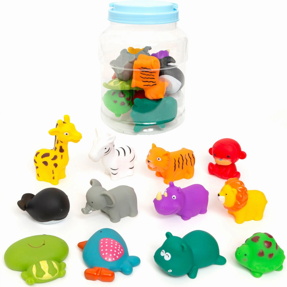 Boley Splash Zoo Safari: 12-Piece Bath Toy Bucket Set
