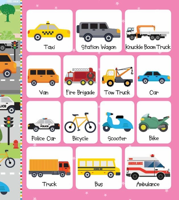 Booktopus Board Book - My First 100 Vehicles - Early Learning Picture Books for for Kids 4 