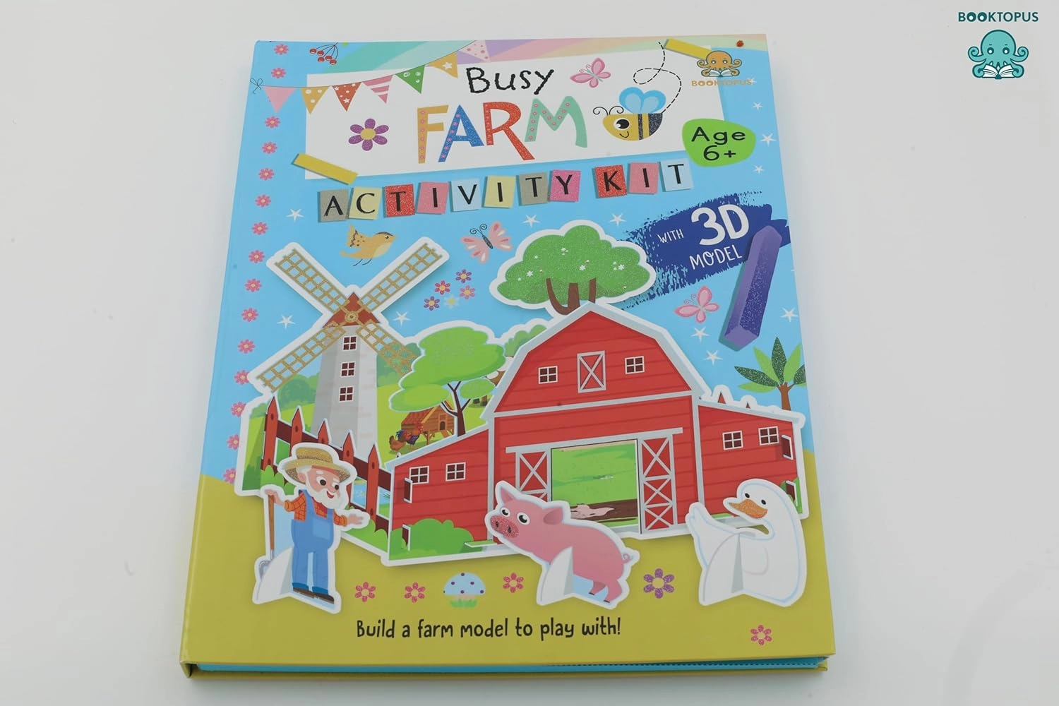 Booktopus Build It Activity Kit - At The Busy Farm Model Making Kit with Book - DIY Craft Kit for Kids 6 