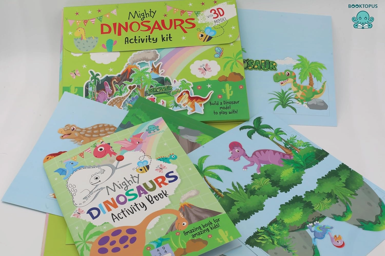 Booktopus Build It Activity Kit - Mighty Dinosaur Model Making Kit with Book - DIY Craft Kit for Kids 6 