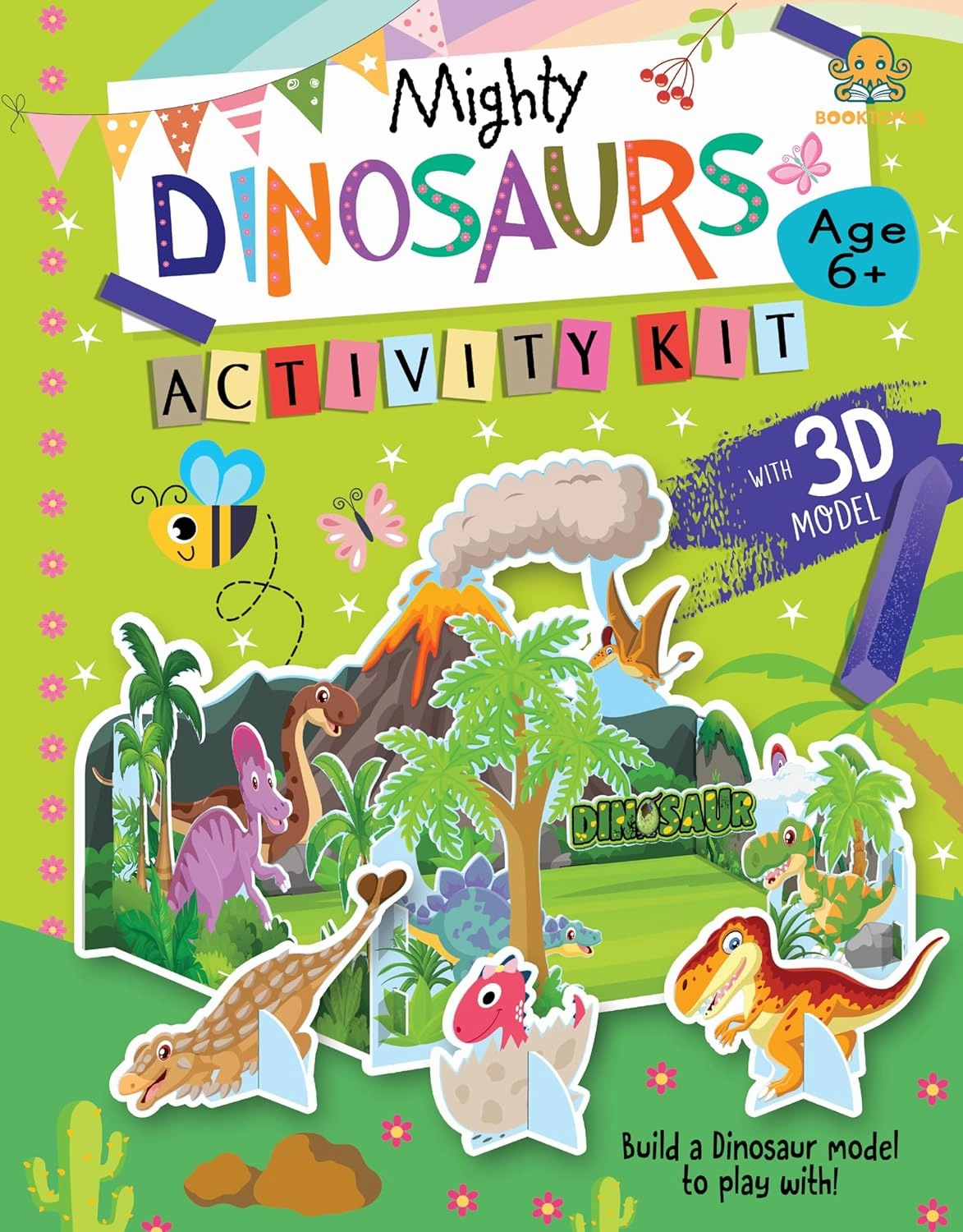 Booktopus Build It Activity Kit - Mighty Dinosaur Model Making Kit with Book - DIY Craft Kit for Kids 6 