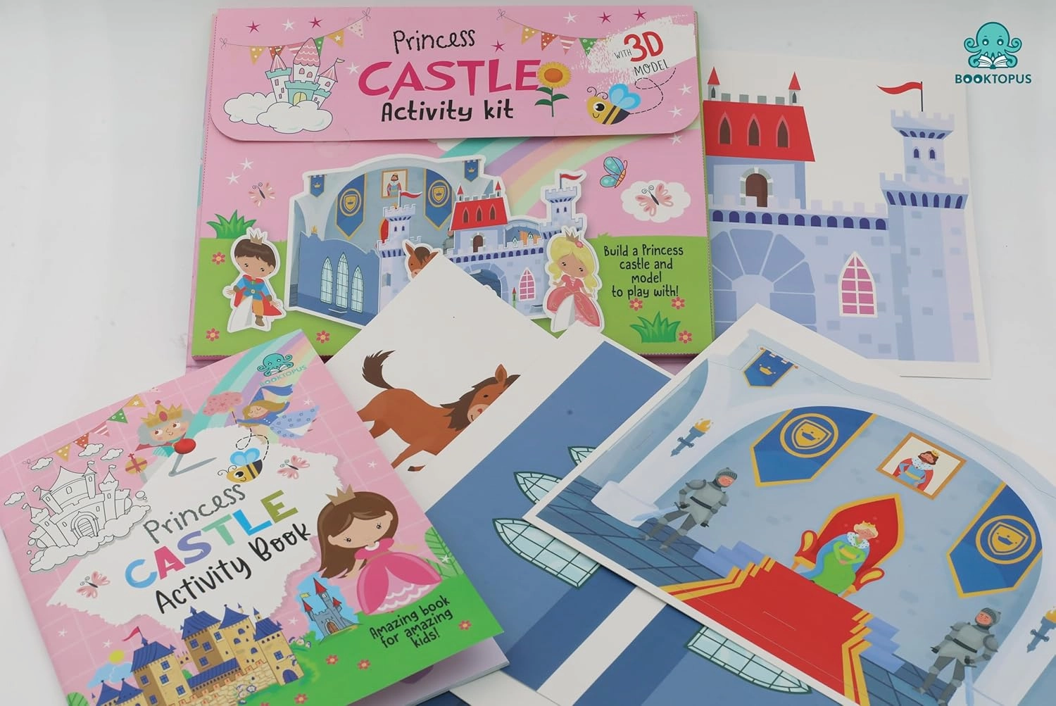 Booktopus Build It Activity Kit - Princess Castle Model Making Kit with Book - DIY Craft Kit for Kids 6 