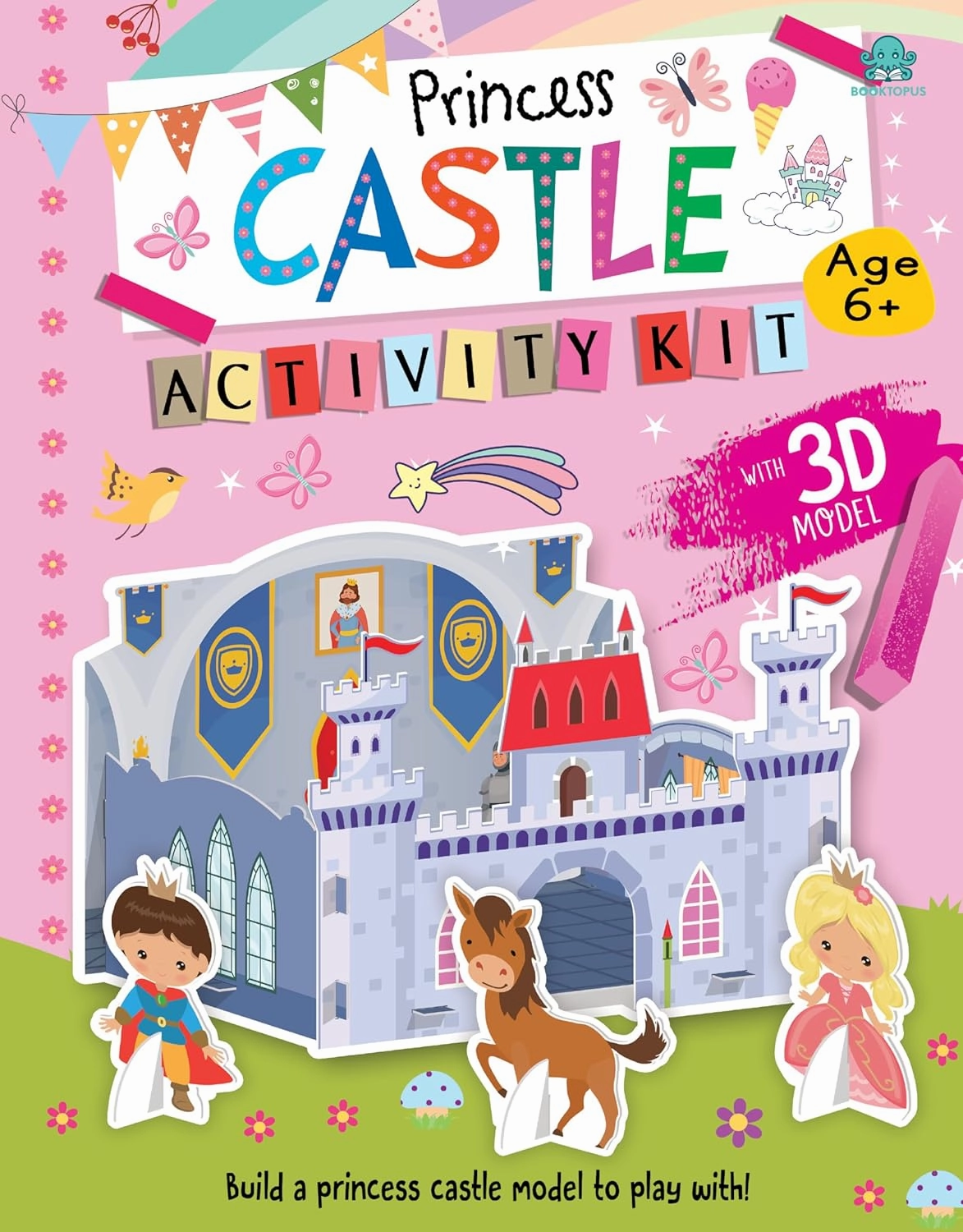 Booktopus Build It Activity Kit - Princess Castle Model Making Kit with Book - DIY Craft Kit for Kids 6 