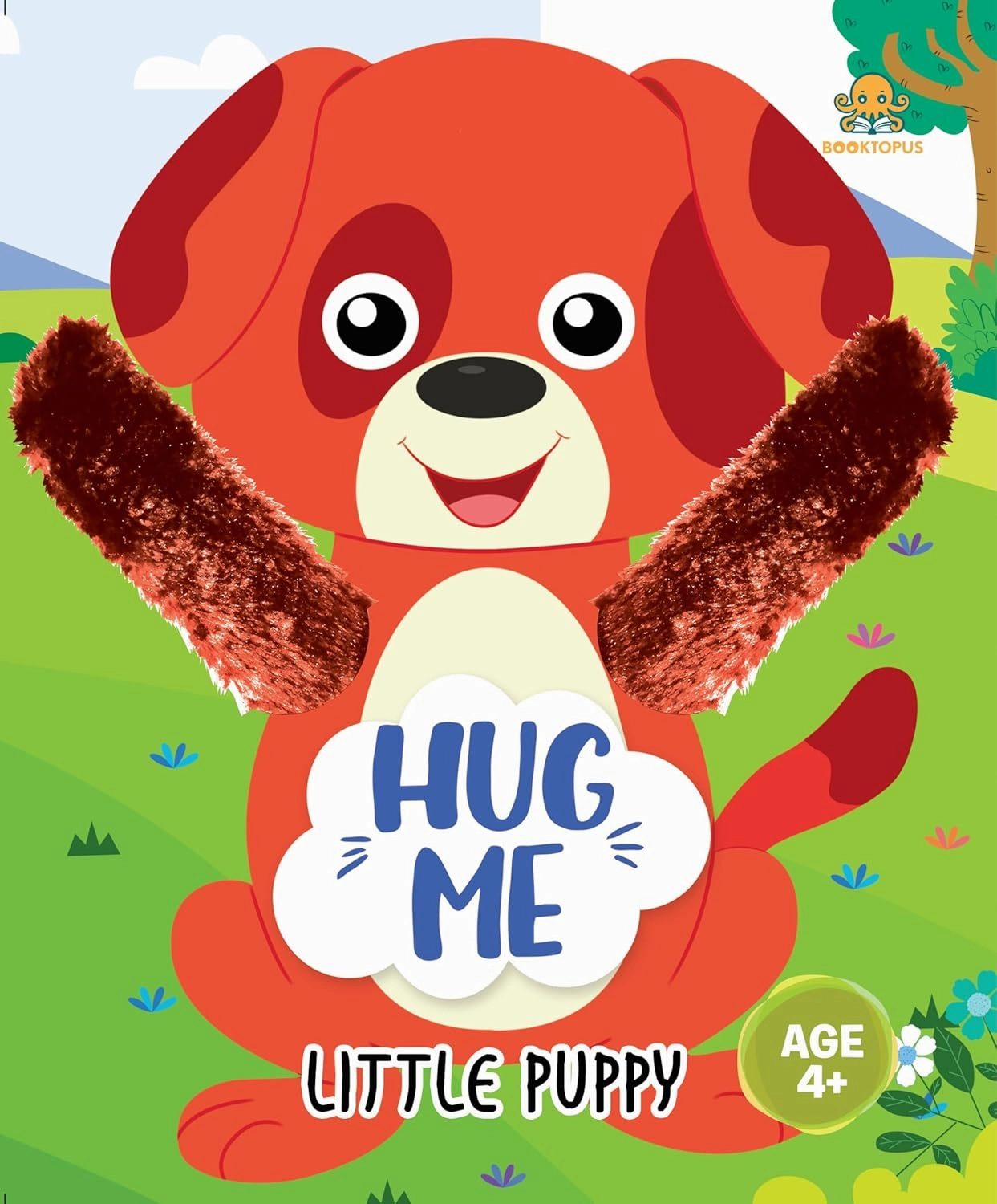 Booktopus Hug Me Hand Puppet Board Book - Little Puppy Interactive Bedtime Story with Soft Arms - Early Learning Books for Kids 4 