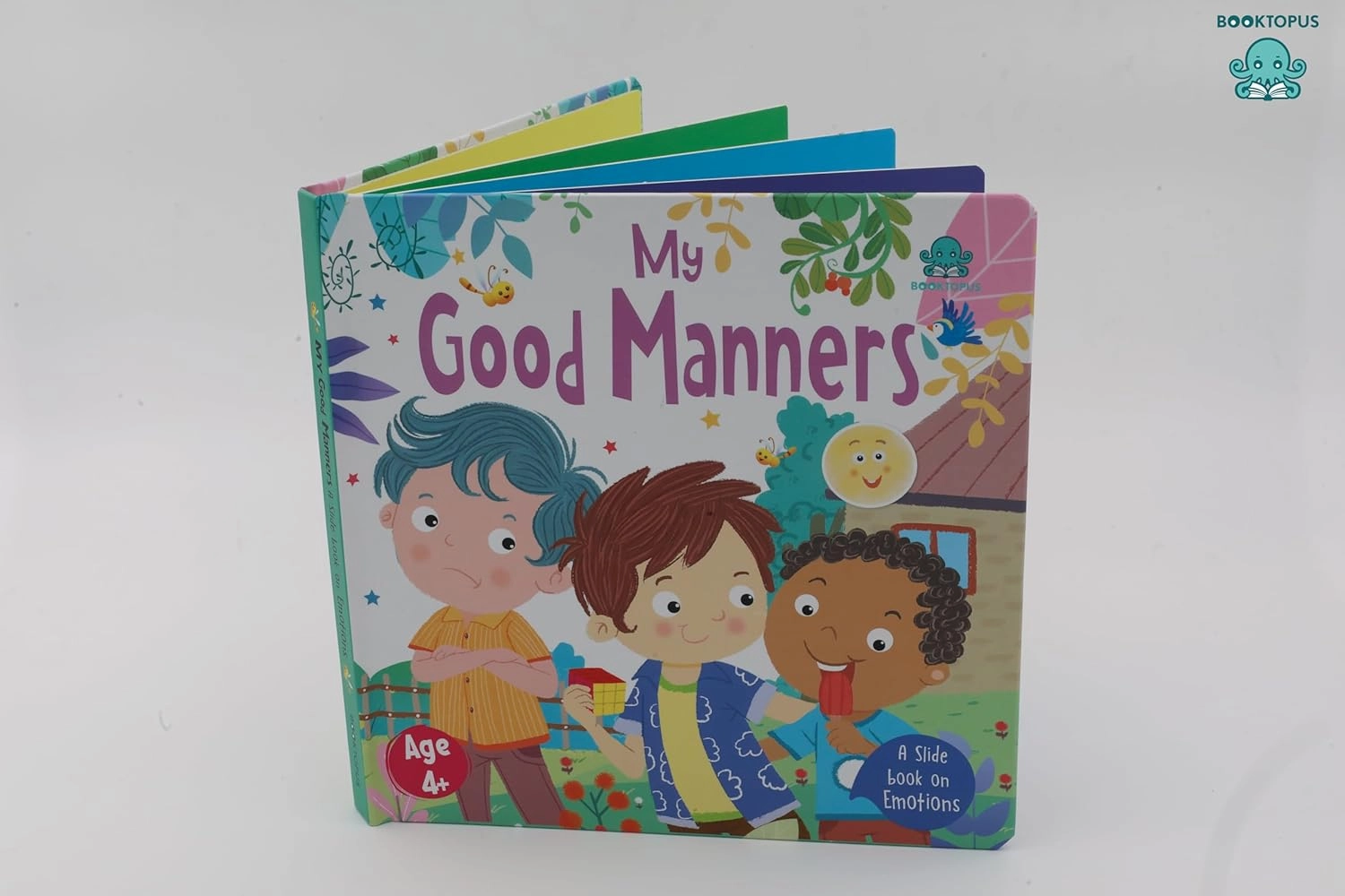 Booktopus Slide and Learn Board Book - My Good Manners Emotional Learning Book - Interactive Books for Kids 4 