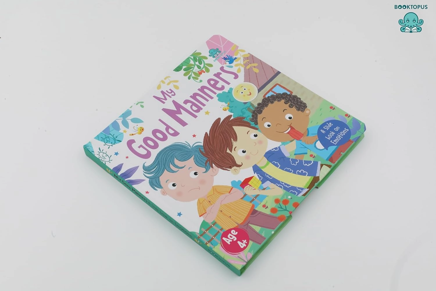 Booktopus Slide and Learn Board Book - My Good Manners Emotional Learning Book - Interactive Books for Kids 4 
