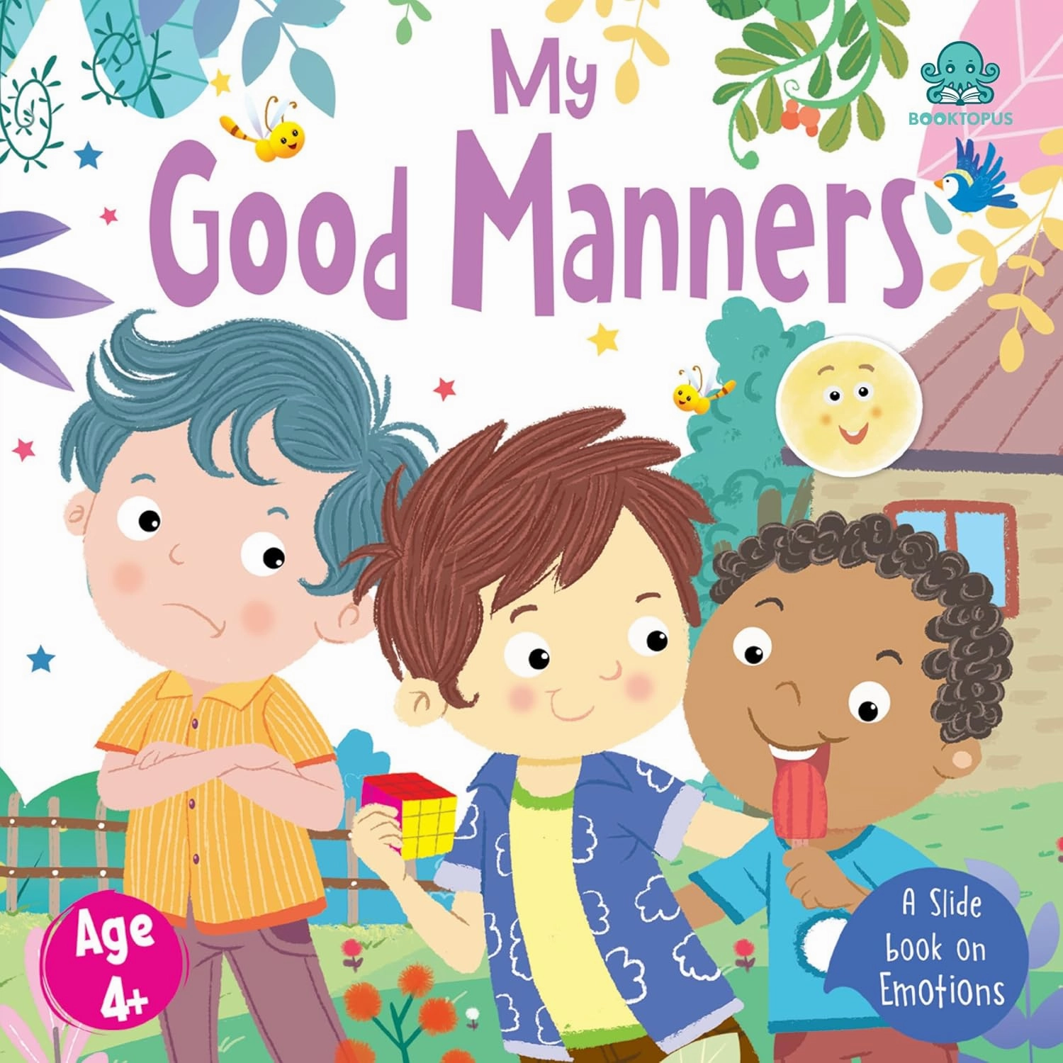 Booktopus Slide and Learn Board Book - My Good Manners Emotional Learning Book - Interactive Books for Kids 4 