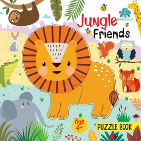 Booktopus Square Puzzle Board Book - Jungle Friends Learning Puzzle with Easy Grip Pieces - Educational Toys for Kids 4 