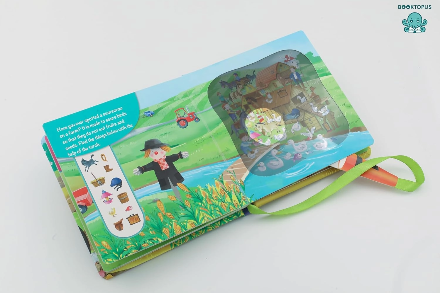 Booktopus Torch Discovery Book - At The Farm Hidden Picture Book with Torch - Learning Activity Books for Kids 4 
