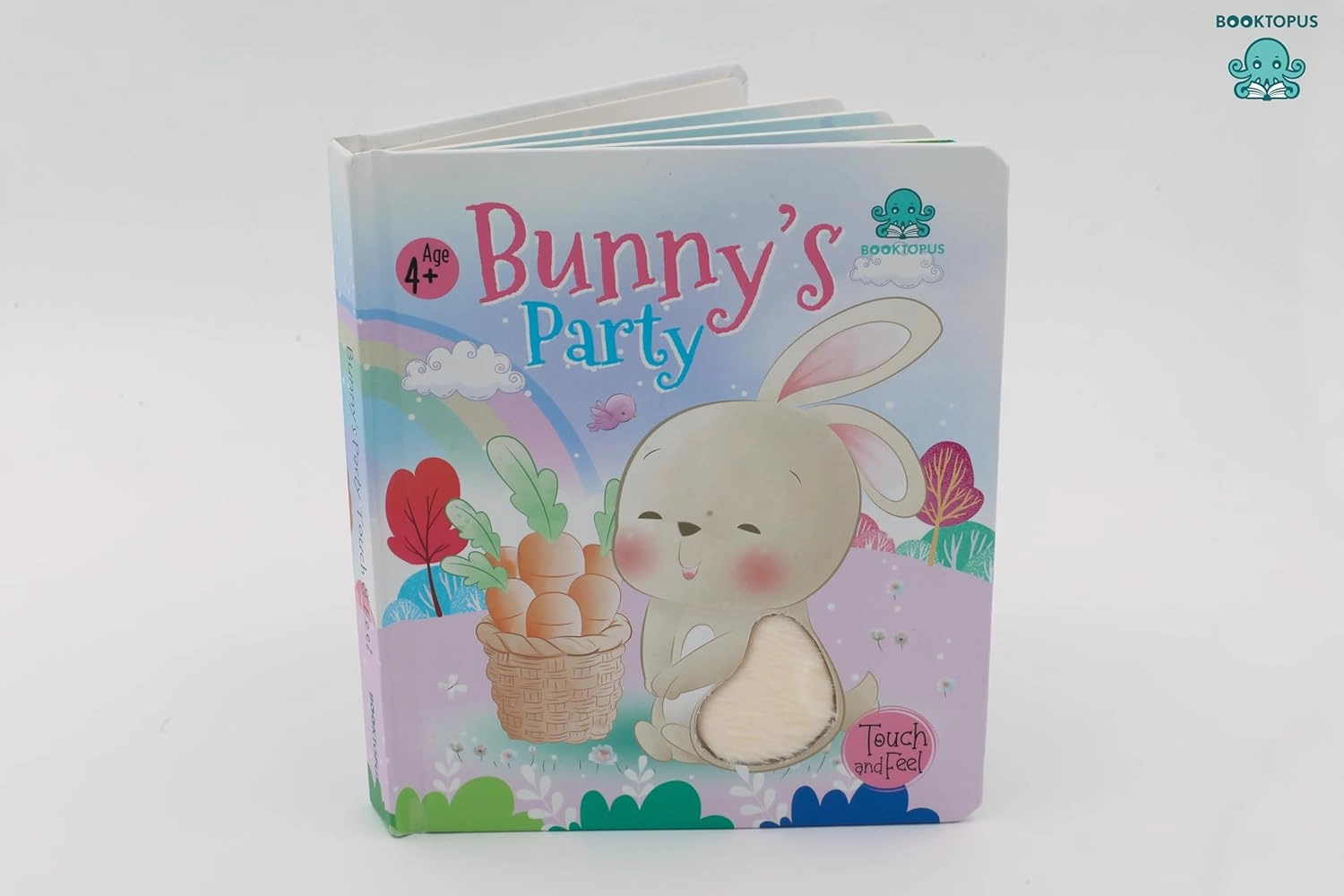Booktopus Touch and Feel Board Book - Bunny's Party Sensory Book for Toddlers - Textured Baby Books for 4 