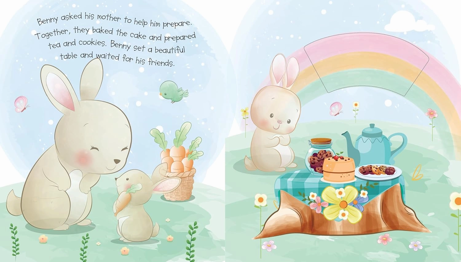 Booktopus Touch and Feel Board Book - Bunny's Party Sensory Book for Toddlers - Textured Baby Books for 4 