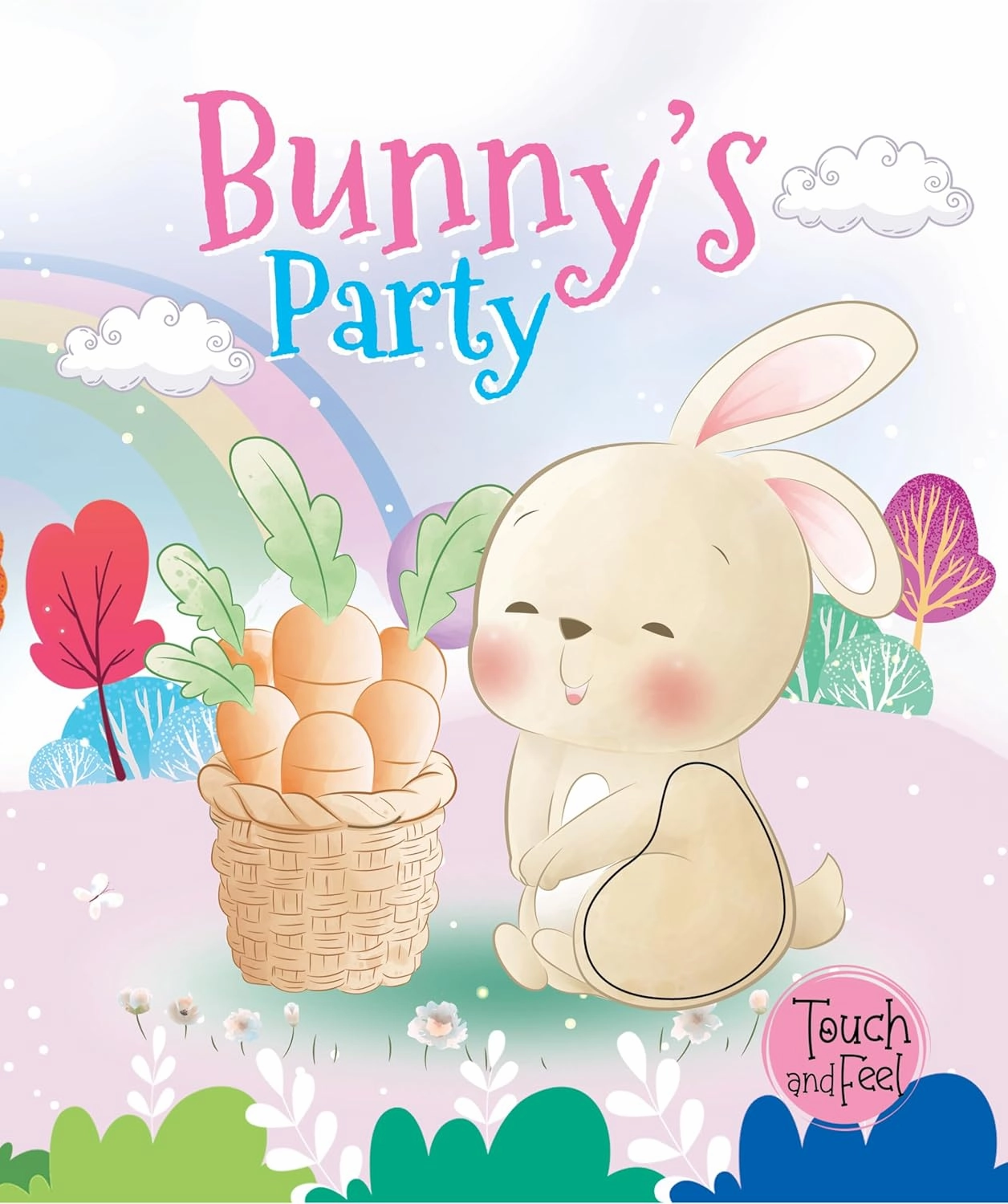 Booktopus Touch and Feel Board Book - Bunny's Party Sensory Book for Toddlers - Textured Baby Books for 4 