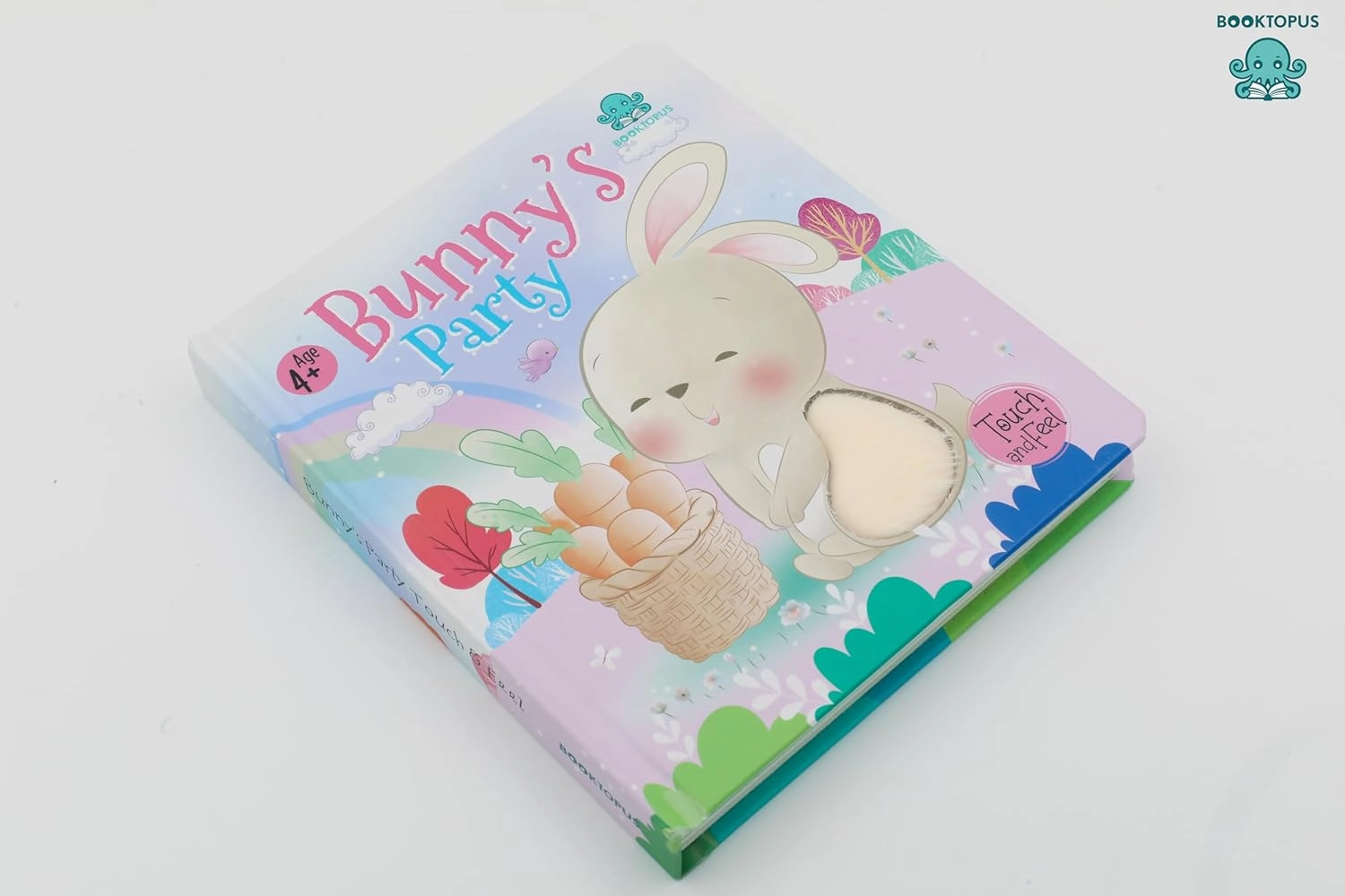 Booktopus Touch and Feel Board Book - Bunny's Party Sensory Book for Toddlers - Textured Baby Books for 4 