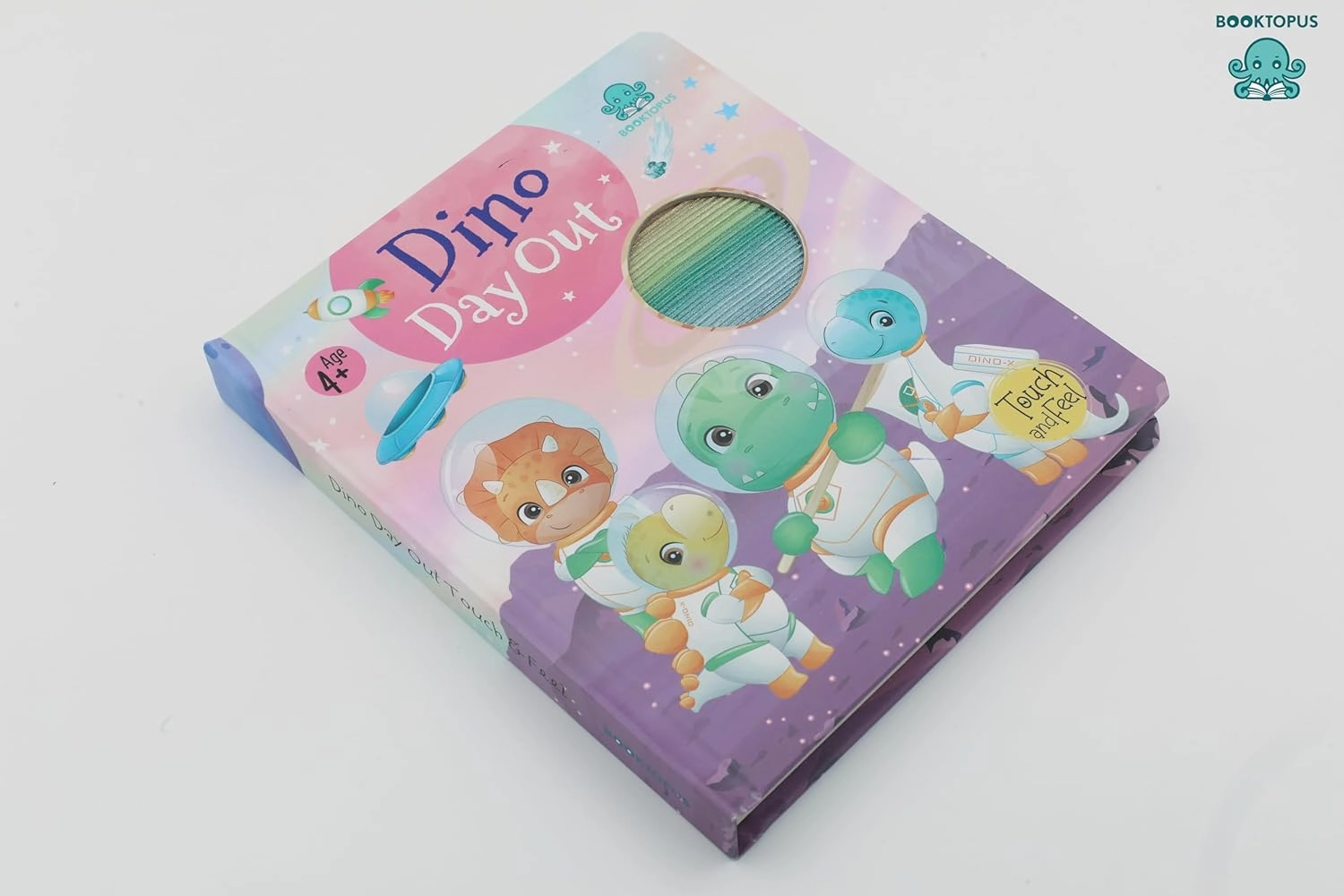 Booktopus Touch and Feel Board Book - Dino Day Out Sensory Book for Toddlers - Textured Baby Books for 4 