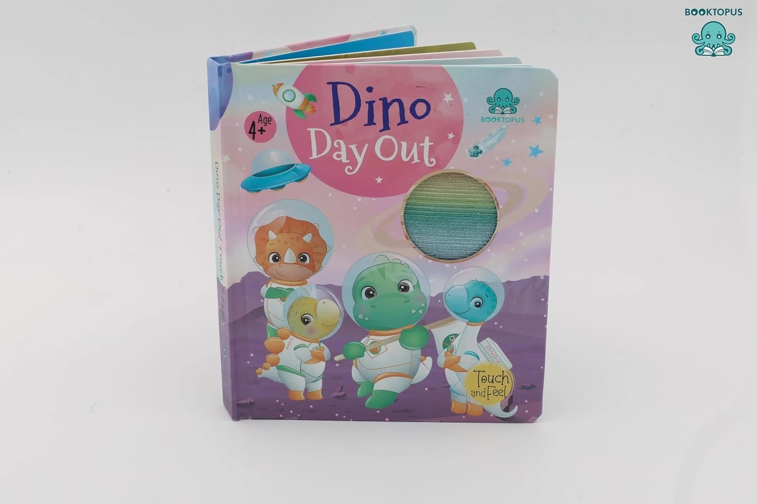 Booktopus Touch and Feel Board Book - Dino Day Out Sensory Book for Toddlers - Textured Baby Books for 4 