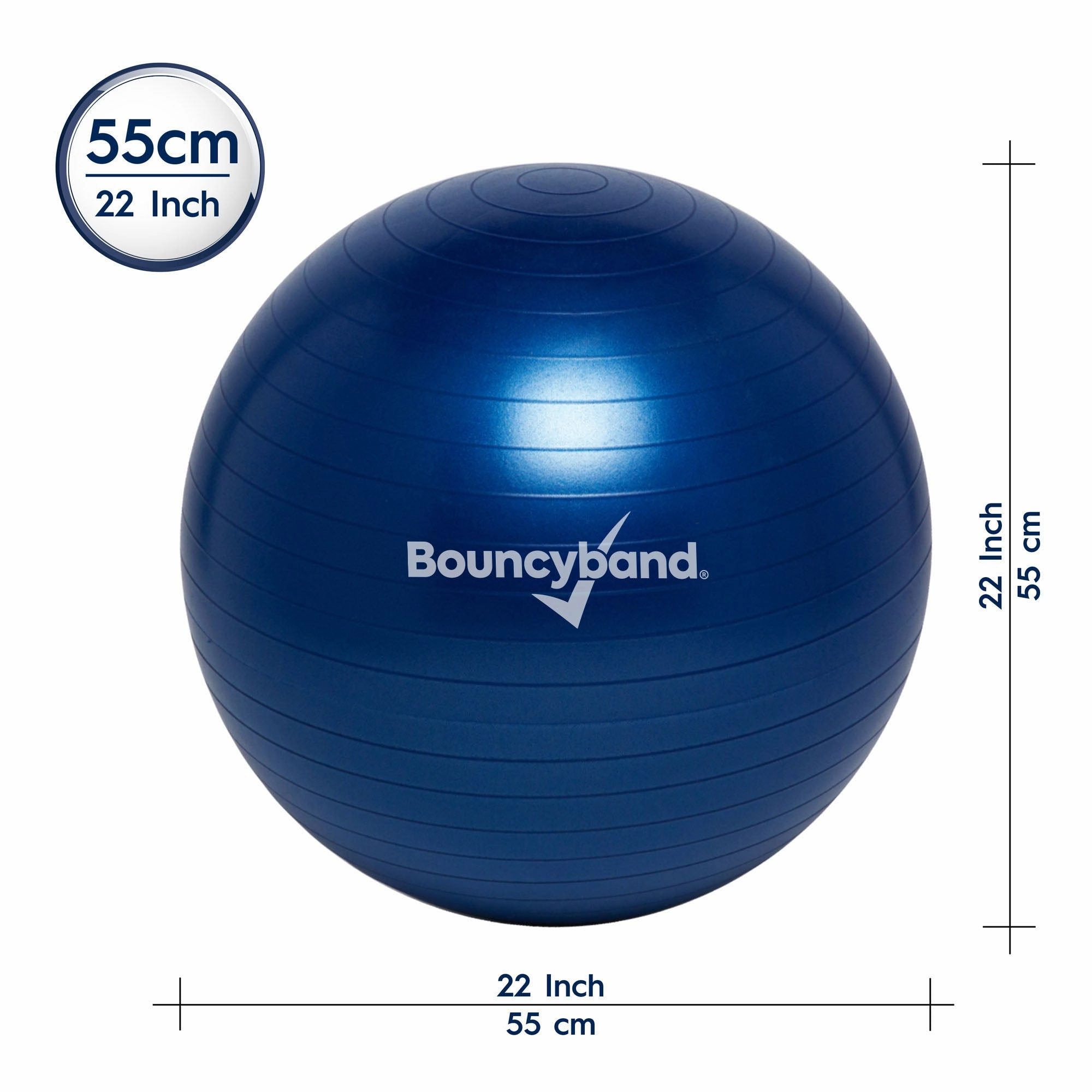 Bouncyband Balance Ball, 55cm  Blue: Enhance Focus & Fitness!