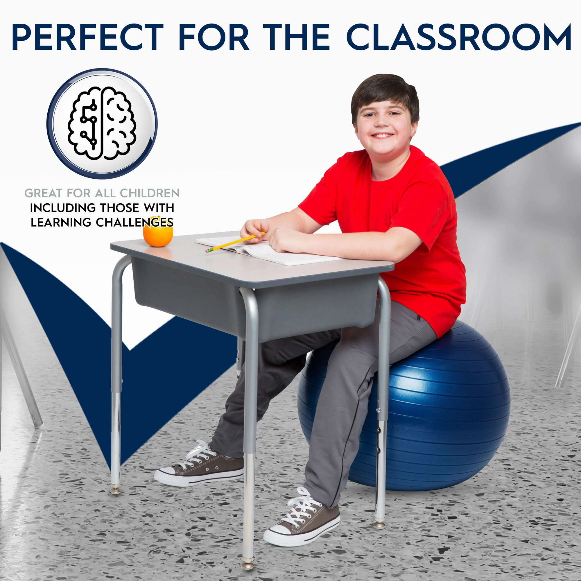 Bouncyband Balance Ball, 55cm  Blue: Enhance Focus & Fitness!