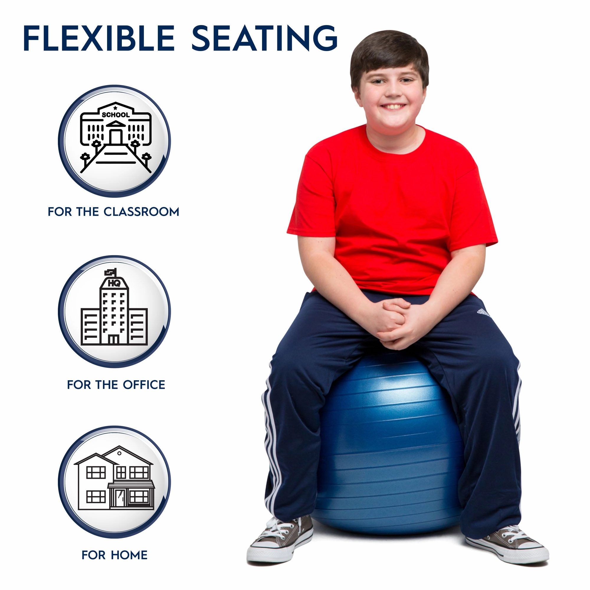 Bouncyband Balance Ball, 55cm  Blue: Enhance Focus & Fitness!