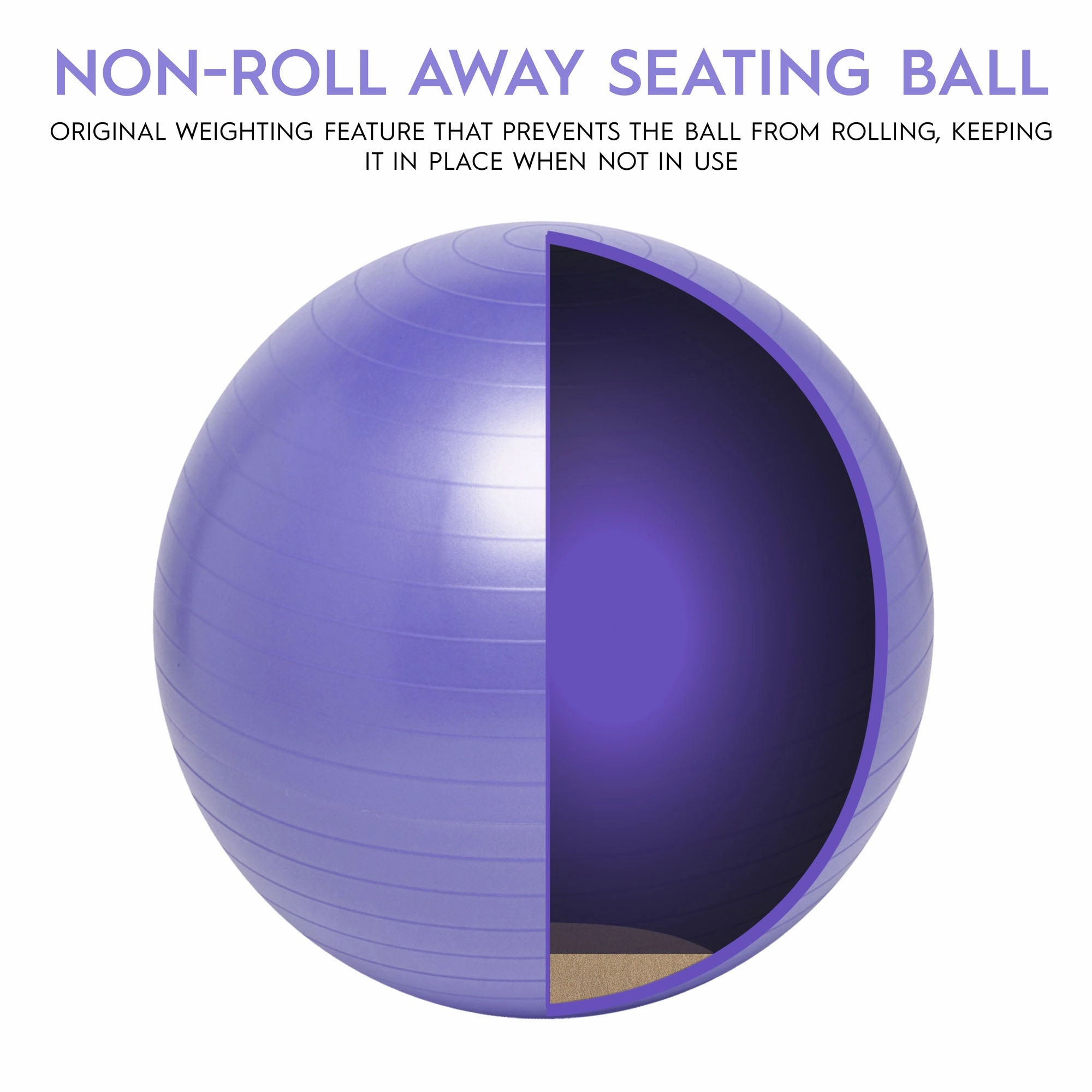 Bouncyband Balance Ball, 55cm, Purple - Focus & Fitness Enhancer