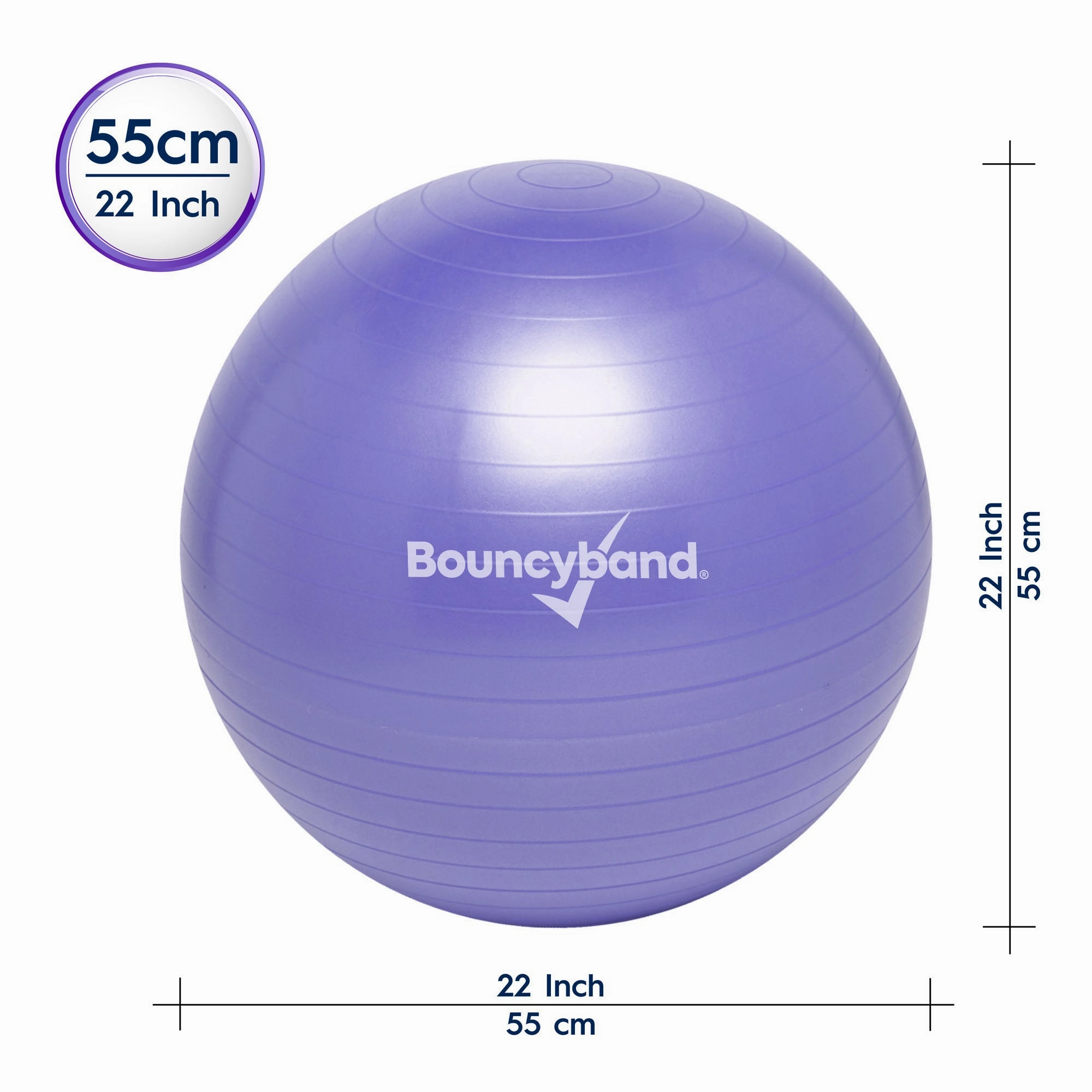 Bouncyband Balance Ball, 55cm, Purple - Focus & Fitness Enhancer
